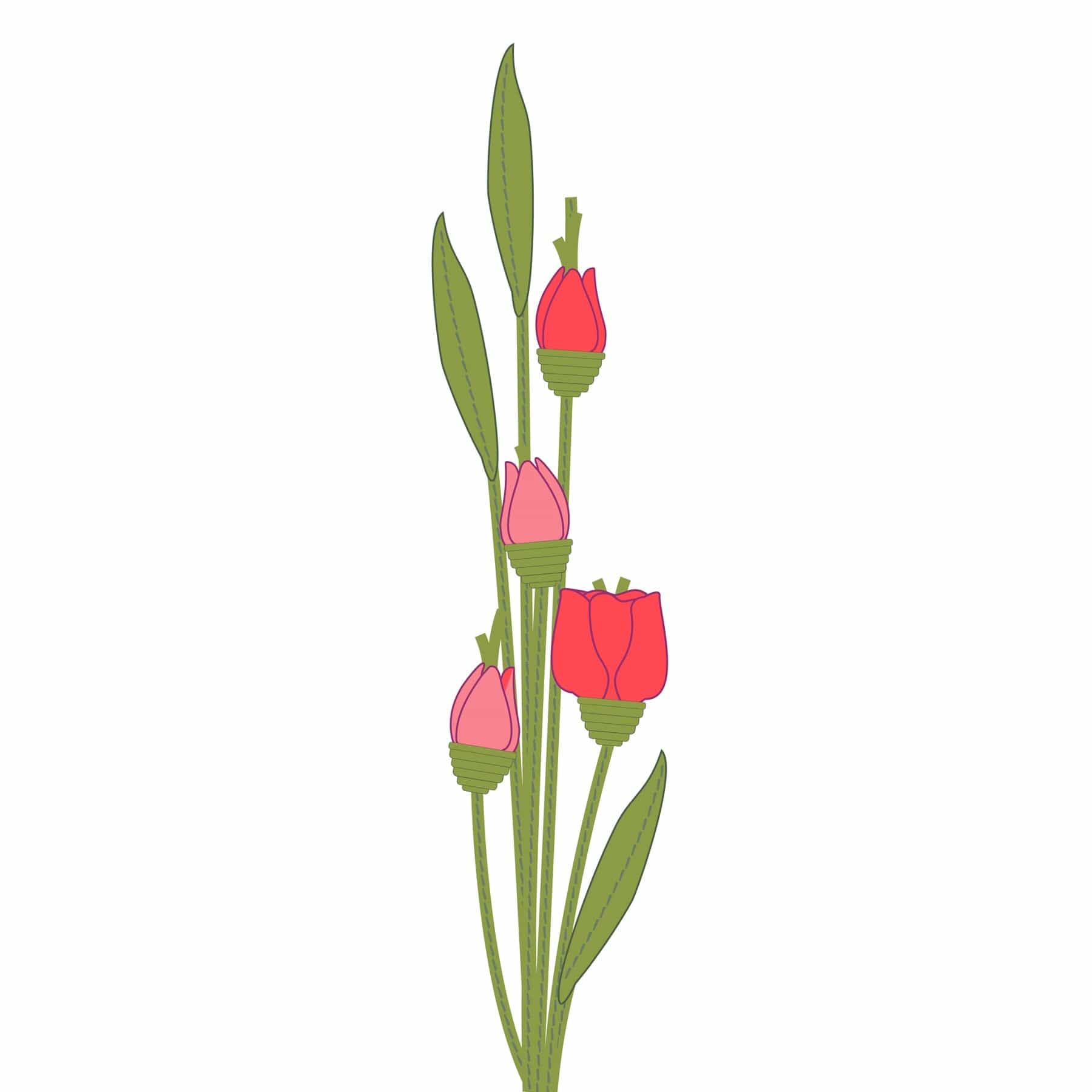 Pink Tulips Bag Charm
