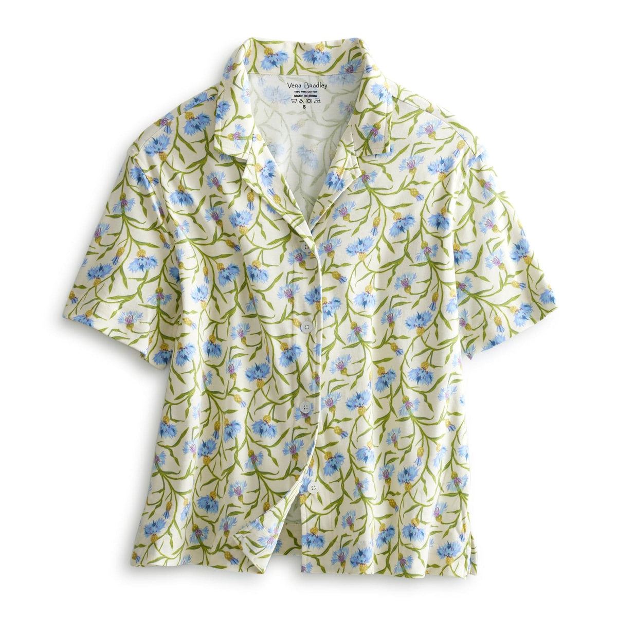 Short-Sleeved Button-Down Pajama Top