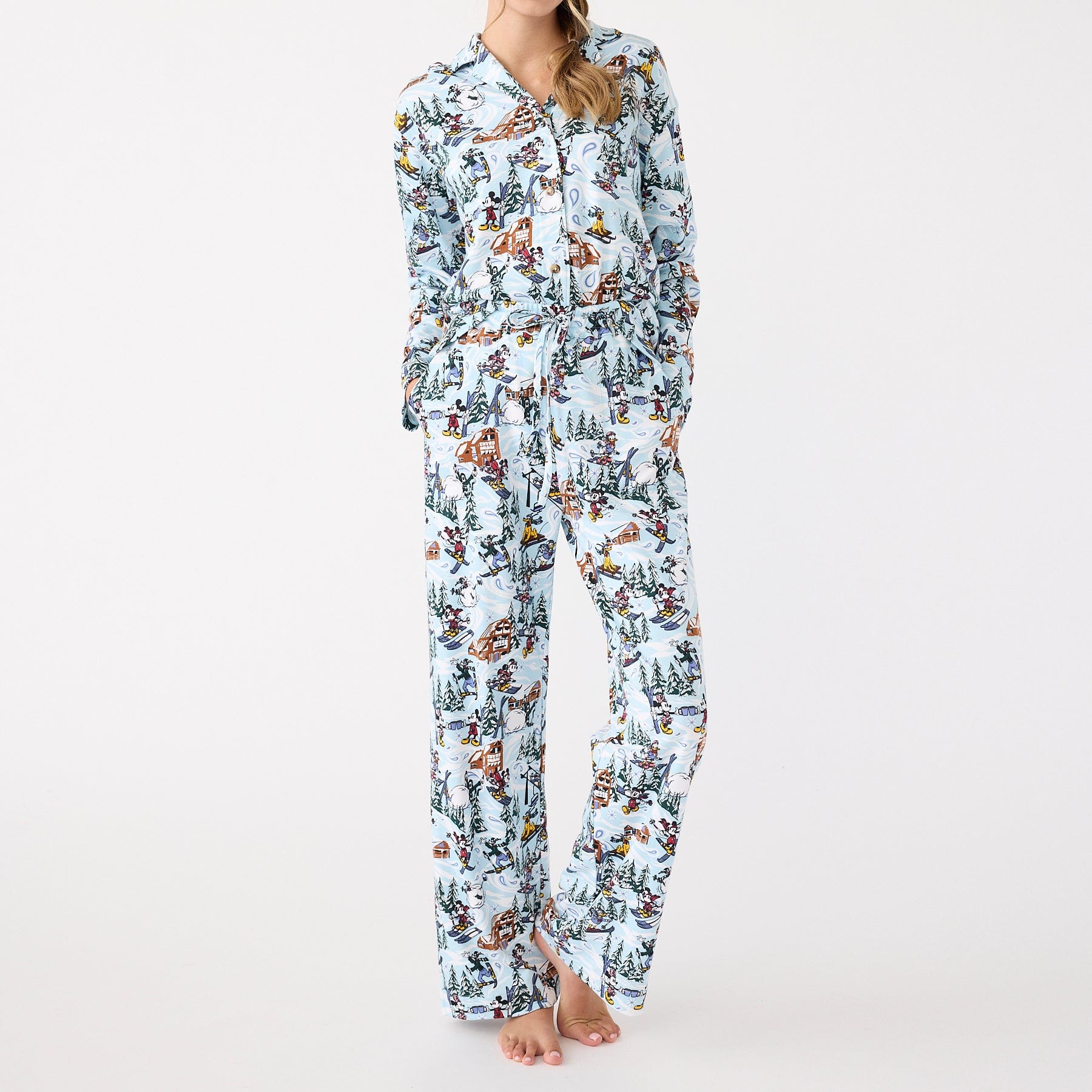 Disney Long-Sleeved Button-Down Pajama Top